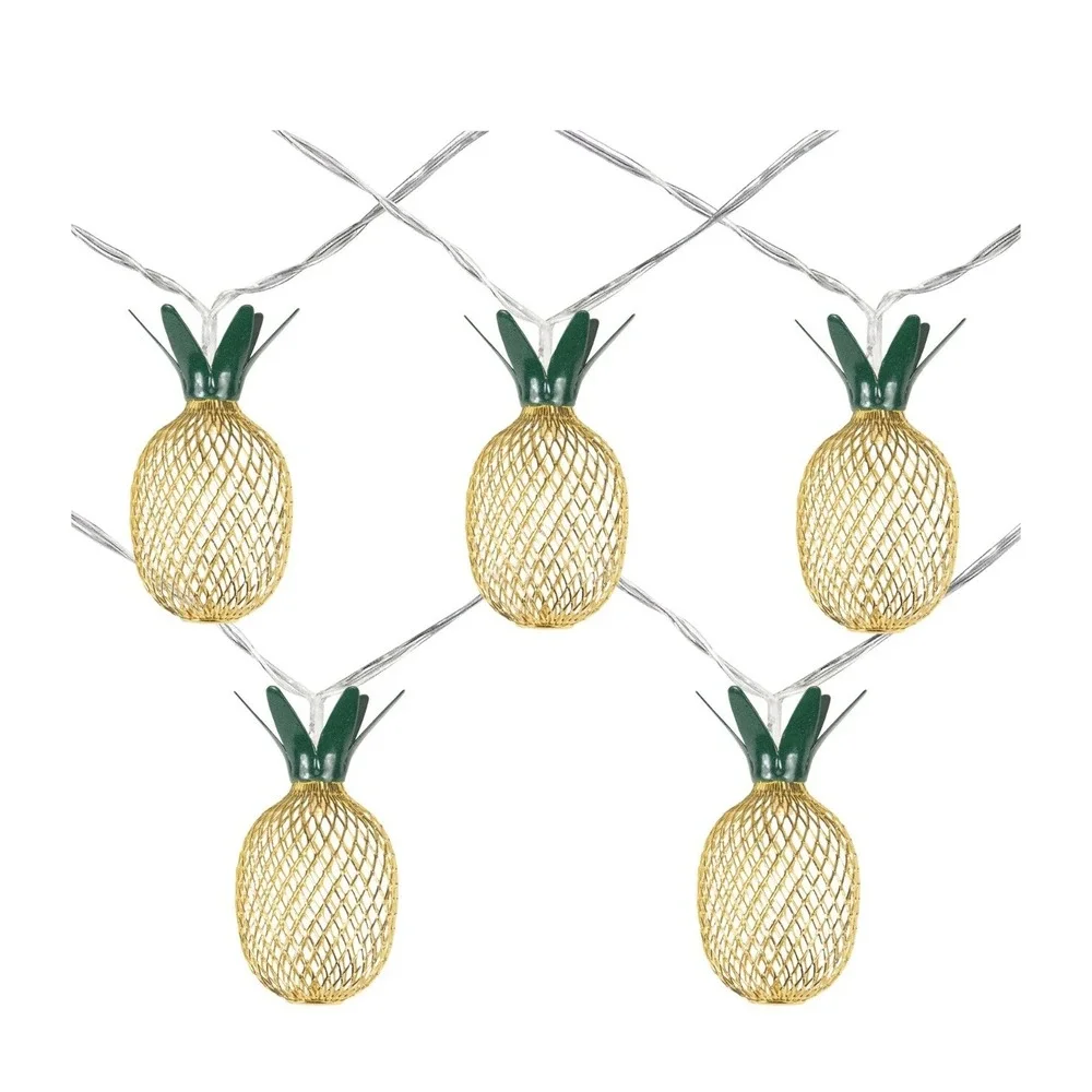 Lot of 3 sets Garden Party Pineapple Novelty String 10 Light Kit Battery NEW NIB